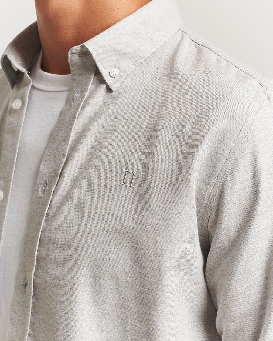 Herr | Skjortor | LES DEUX | Dessert Reg Flannel Shirt Grey Melange
