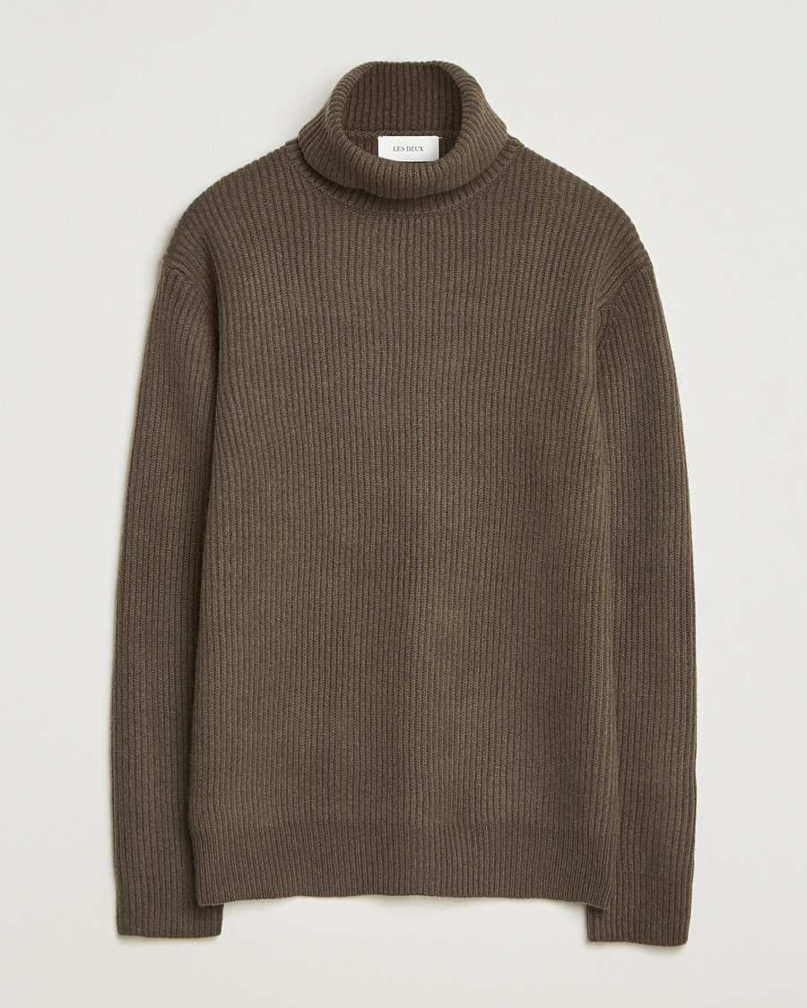 Herr | Tröjor | LES DEUX | Eddie Wool Rib Rollneck Teak