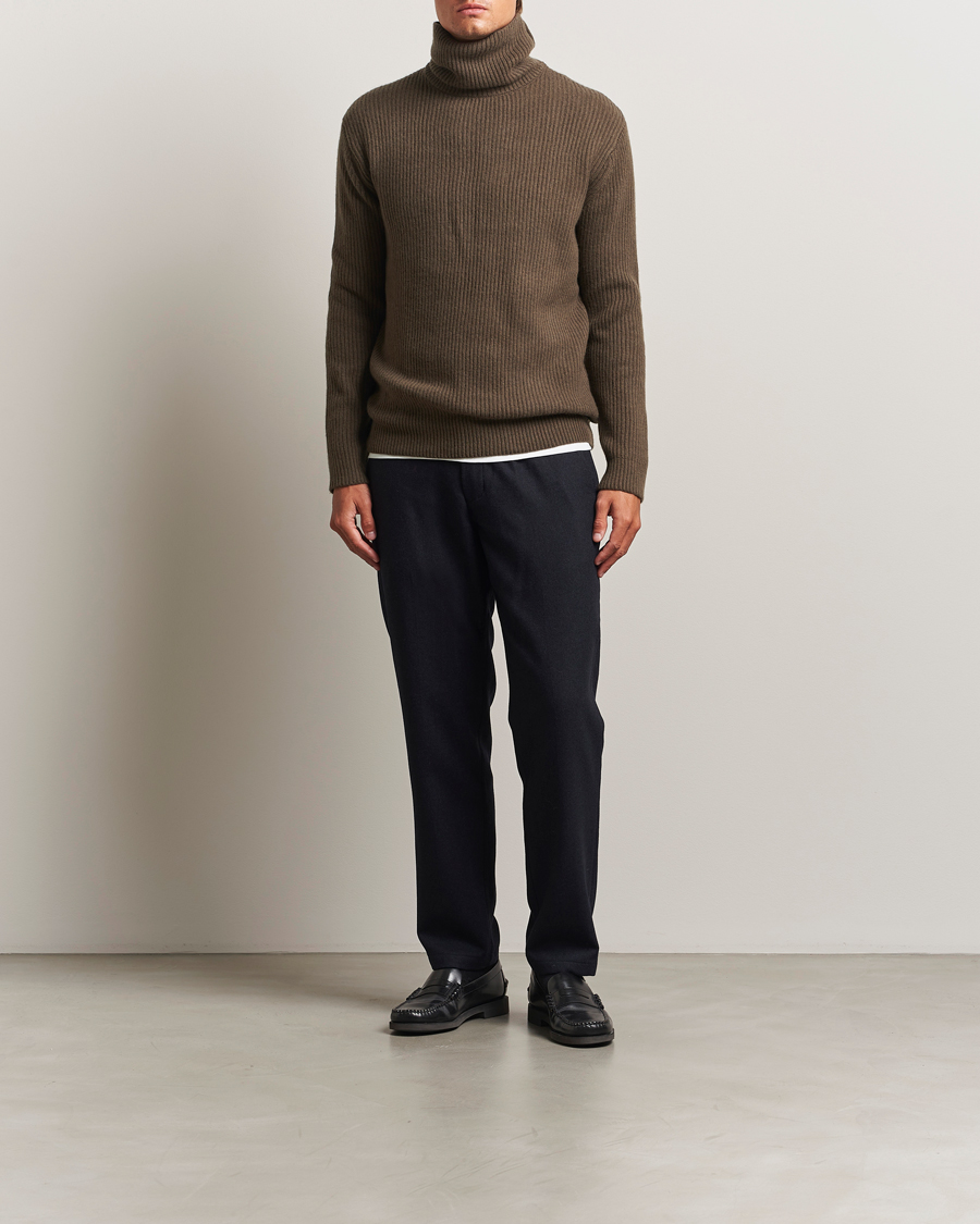 Herr | Tröjor | LES DEUX | Eddie Wool Rib Rollneck Teak