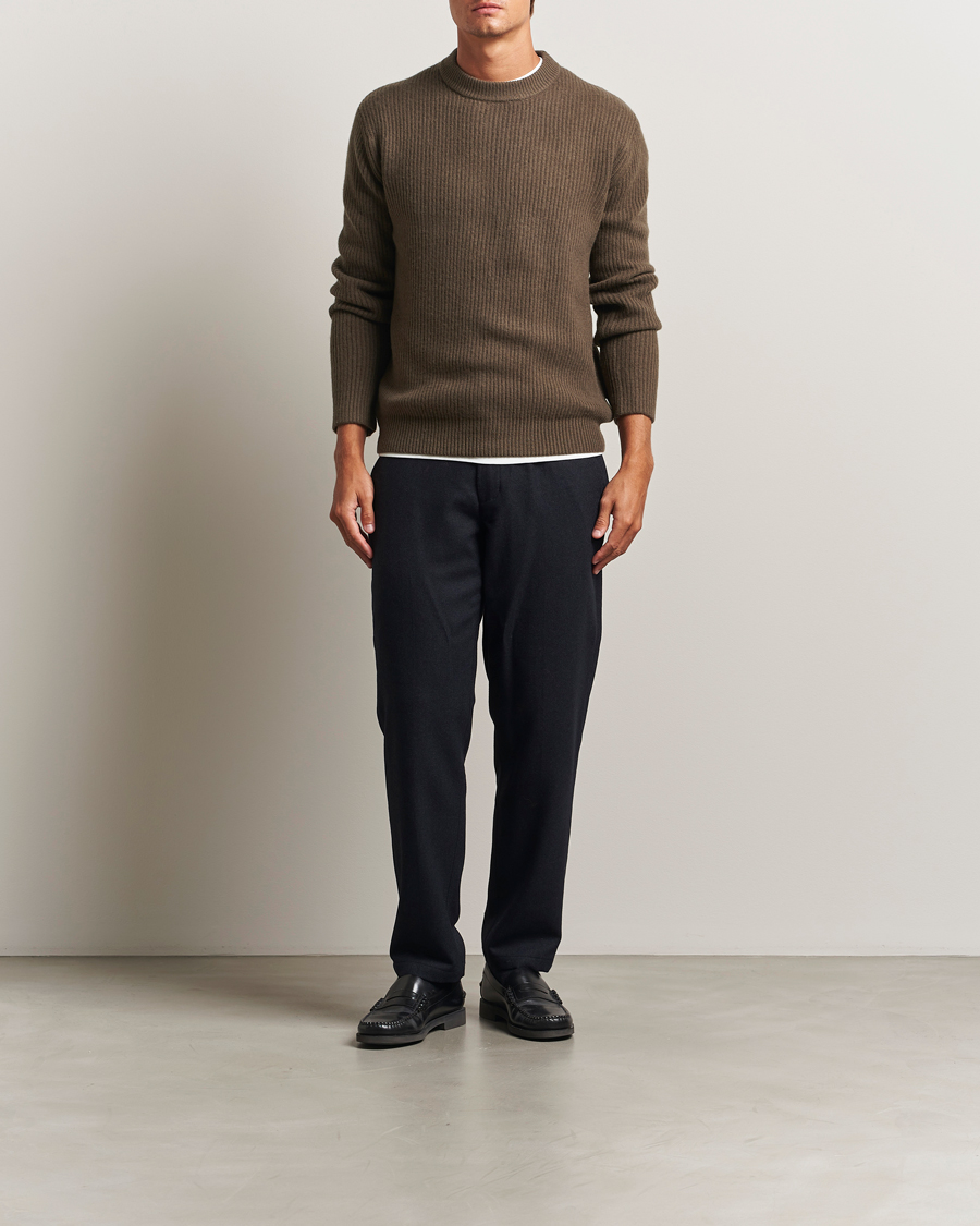 Herr | Tröjor | LES DEUX | Eddie Wool Rib Crewneck Teak