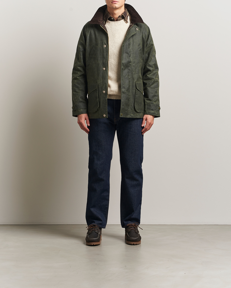 Herr | Jackor | Manifattura Ceccarelli | Rain Caban Wax Cloth Dark Green