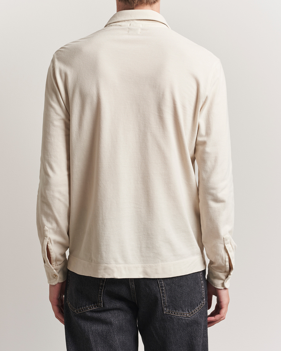 Herr | Pikéer | Massimo Alba | Ischia Cotton/Cashmere Long Sleeve Polo Off White