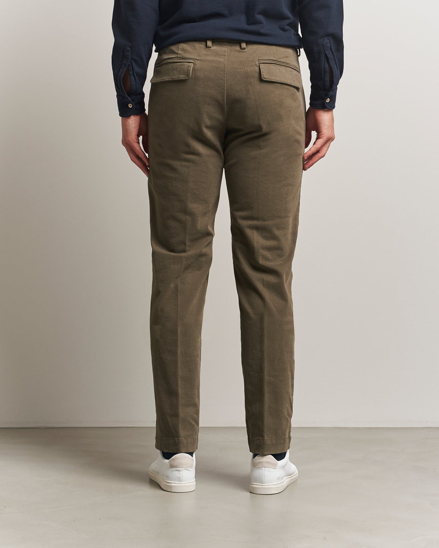 Herr | Byxor | Massimo Alba | Ionio Pleated Moleskine Trousers Military