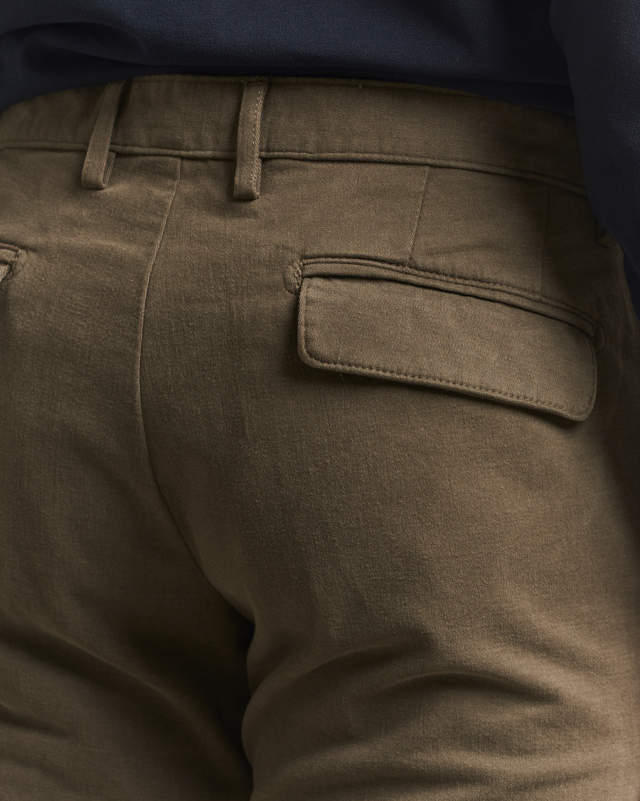 Herr | Byxor | Massimo Alba | Ionio Pleated Moleskine Trousers Military