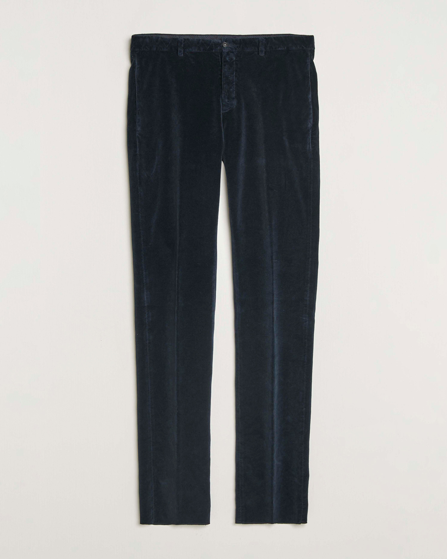 Herr | Byxor | Massimo Alba | Mauko Velvet Trousers Navy