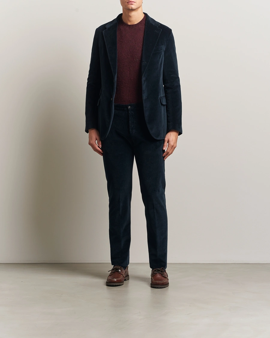 Herr | Byxor | Massimo Alba | Mauko Velvet Trousers Navy