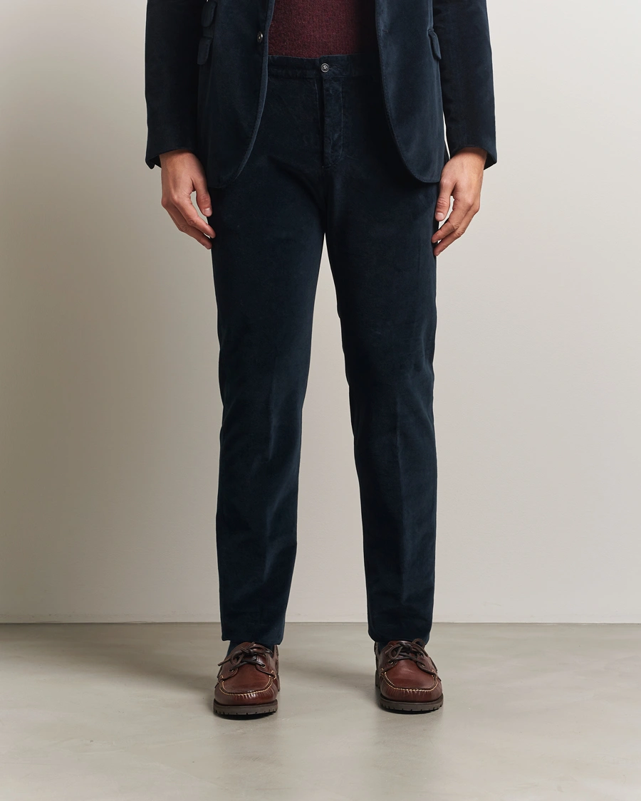 Herr | Byxor | Massimo Alba | Mauko Velvet Trousers Navy