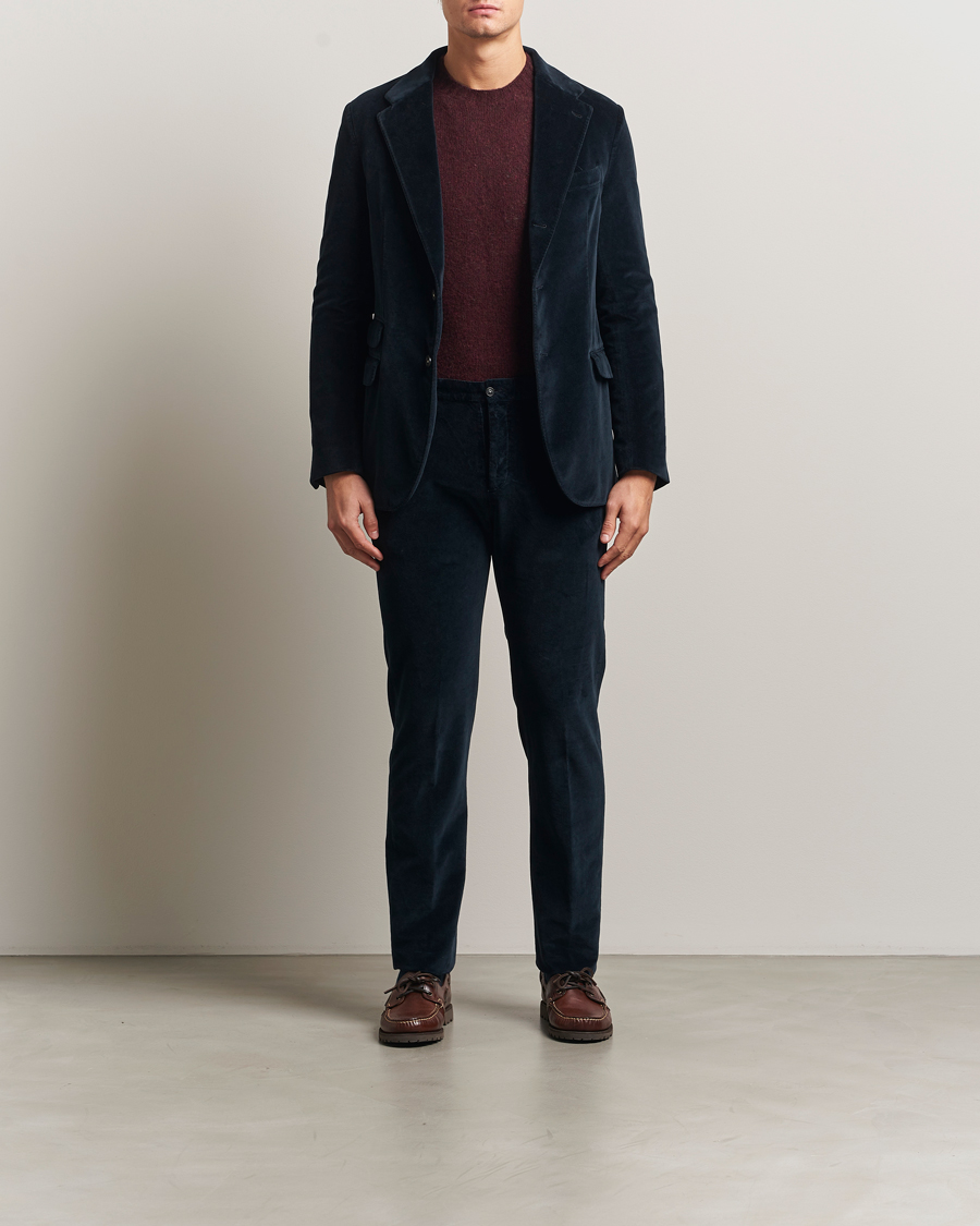 Herr | Kavajer | Massimo Alba | Catch Velvet Blazer Navy