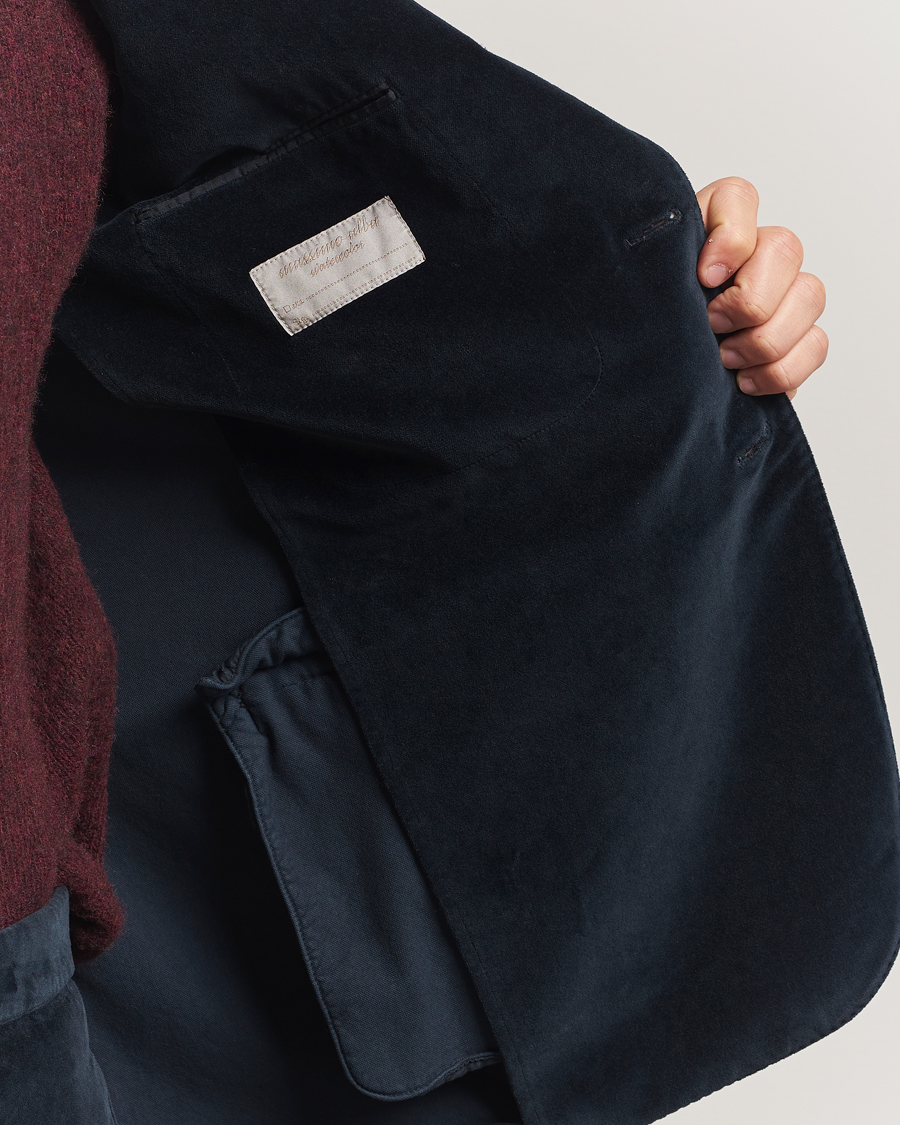 Herr | Kavajer | Massimo Alba | Catch Velvet Blazer Navy