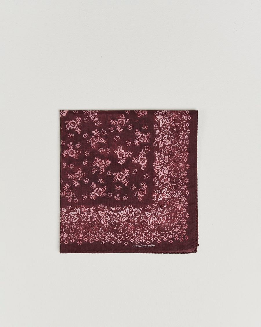 Herr | Näsdukar | Massimo Alba | Hanky Cotton Handkerchief Burgundy