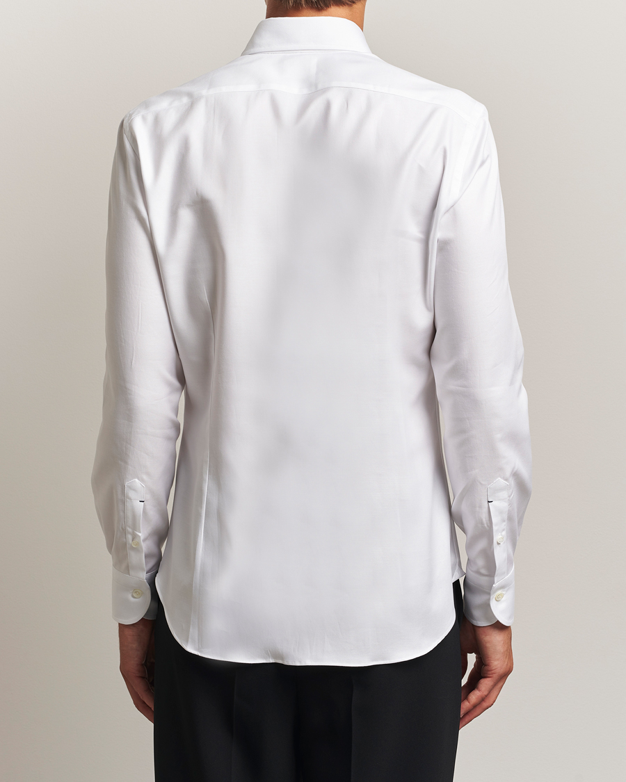 Herr | Skjortor | Mazzarelli | Soft Cotton Twill Button Down Shirt White