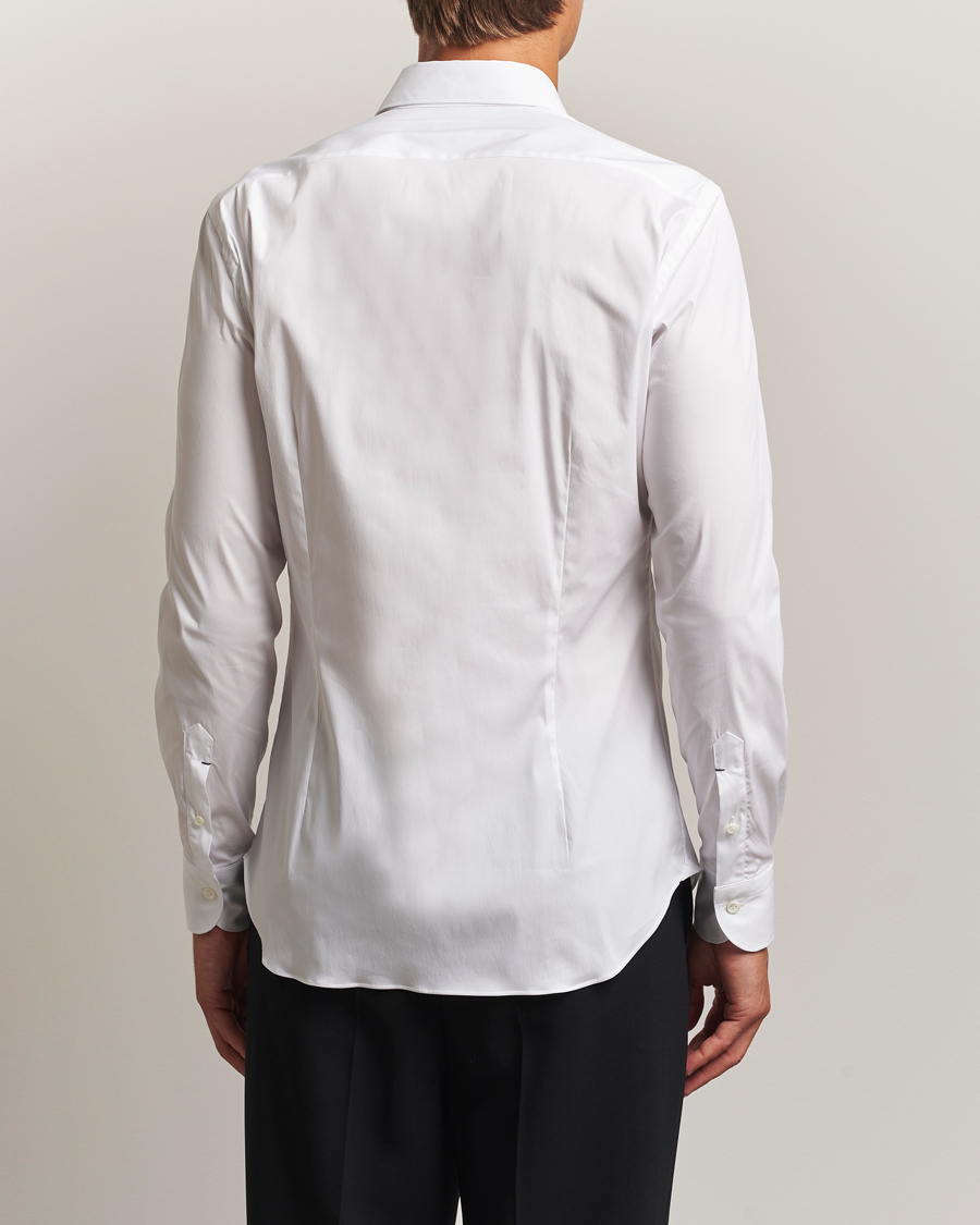 Herr | Skjortor | Mazzarelli | Soft Cotton/Stretch Cut Away Shirt White