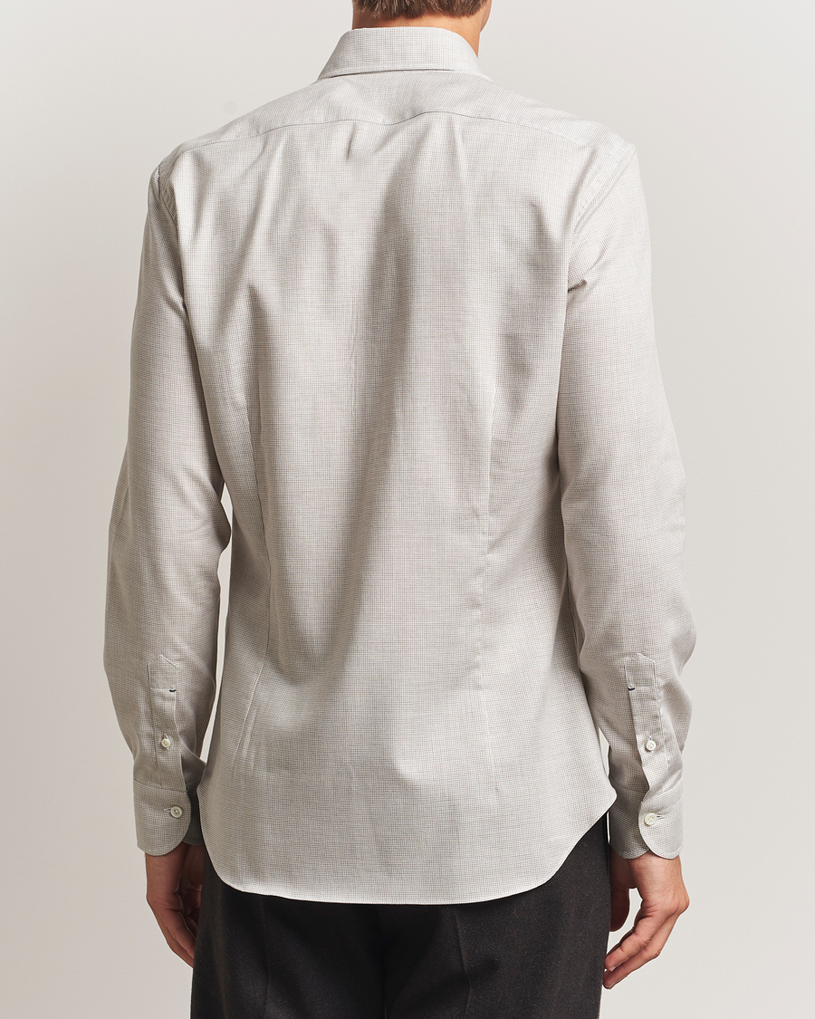 Herr | Skjortor | Mazzarelli | Soft Flannel Button Down Shirt Beige