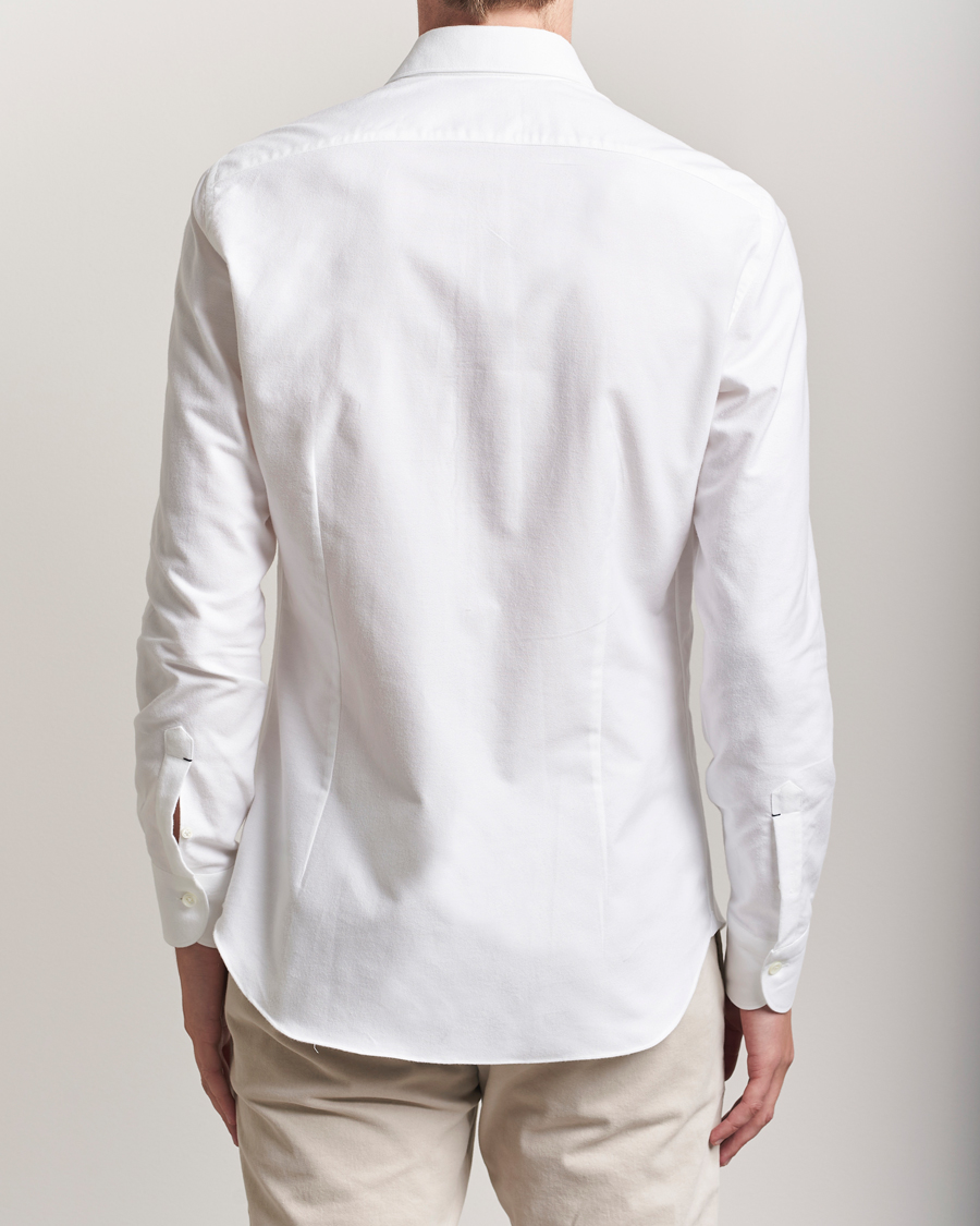 Herr | Skjortor | Mazzarelli | Soft Flannel Cut Away Shirt White