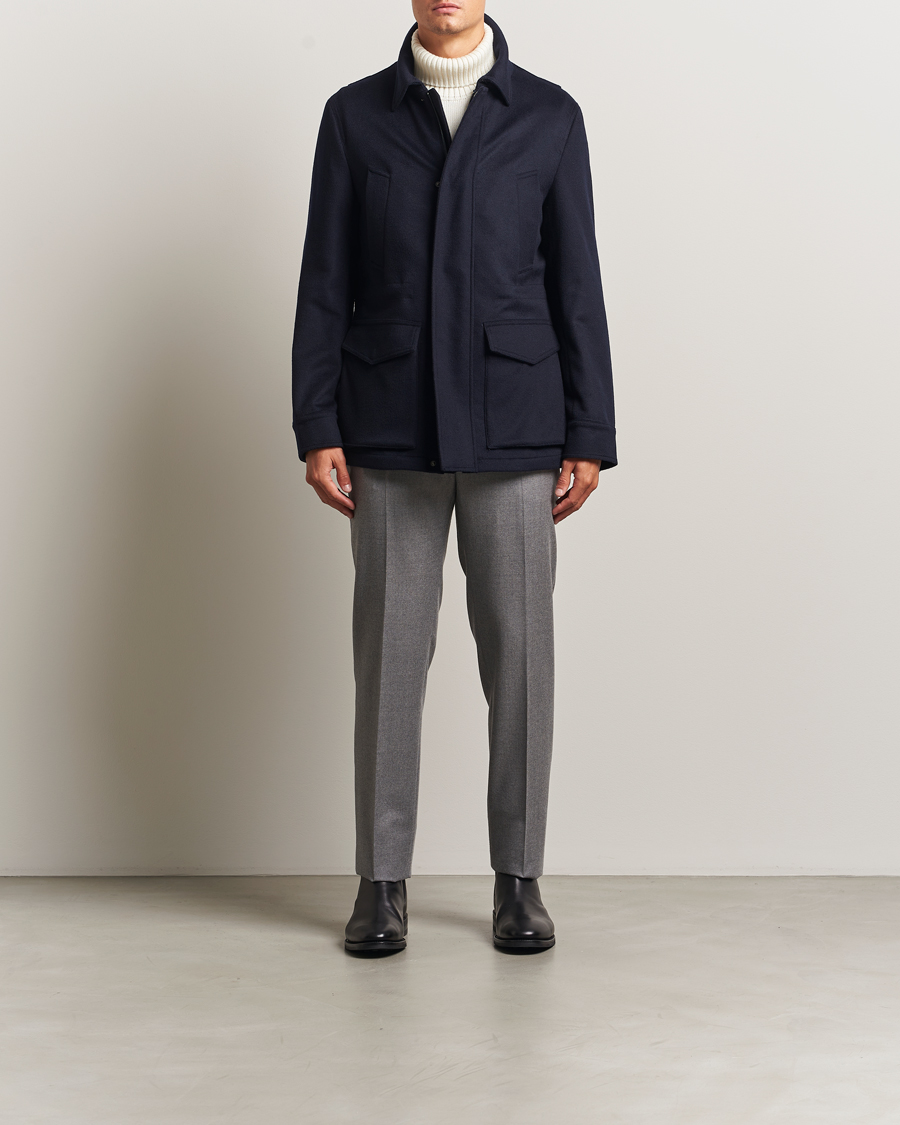 Herr | Jackor | Oscar Jacobson | Traveler Wool Jacket Navy
