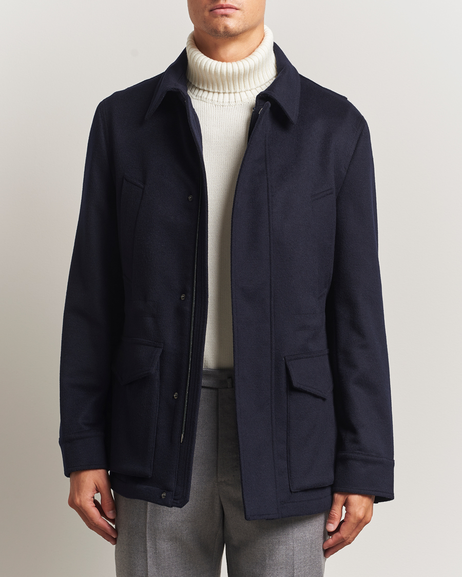 Herr | Jackor | Oscar Jacobson | Traveler Wool Jacket Navy