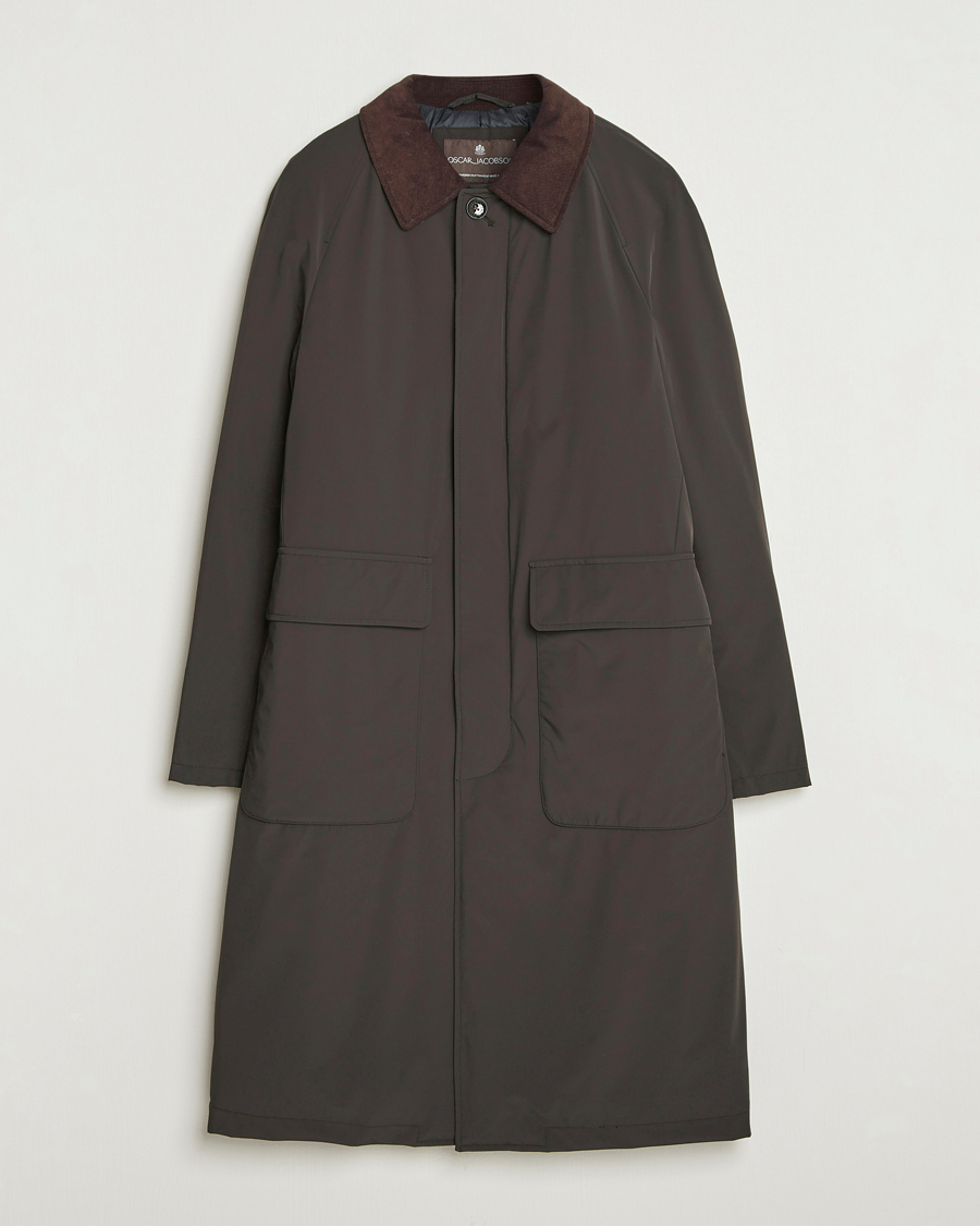 Herr | Jackor | Oscar Jacobson | Padded Raglan Nylon Coat Brown