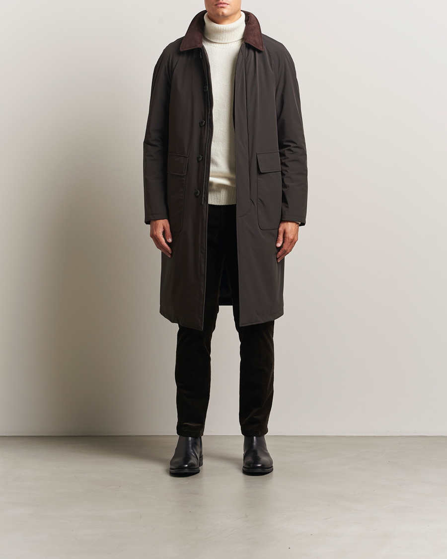Herr | Jackor | Oscar Jacobson | Padded Raglan Nylon Coat Brown