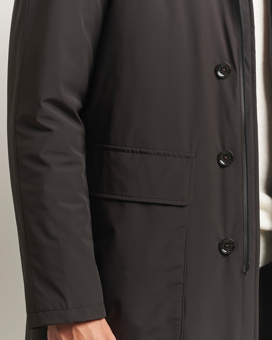 Herr | Jackor | Oscar Jacobson | Padded Raglan Nylon Coat Brown