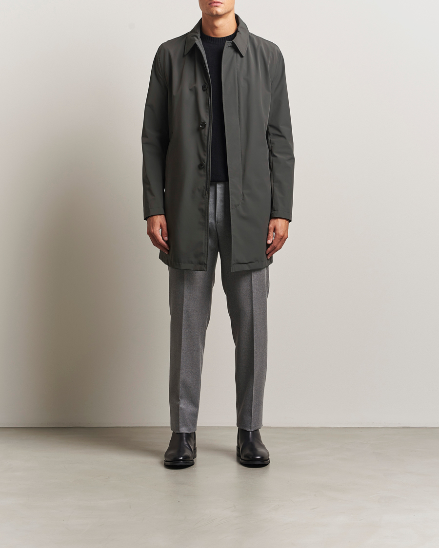 Herr | Jackor | Oscar Jacobson | Nylon Car Coat Olive