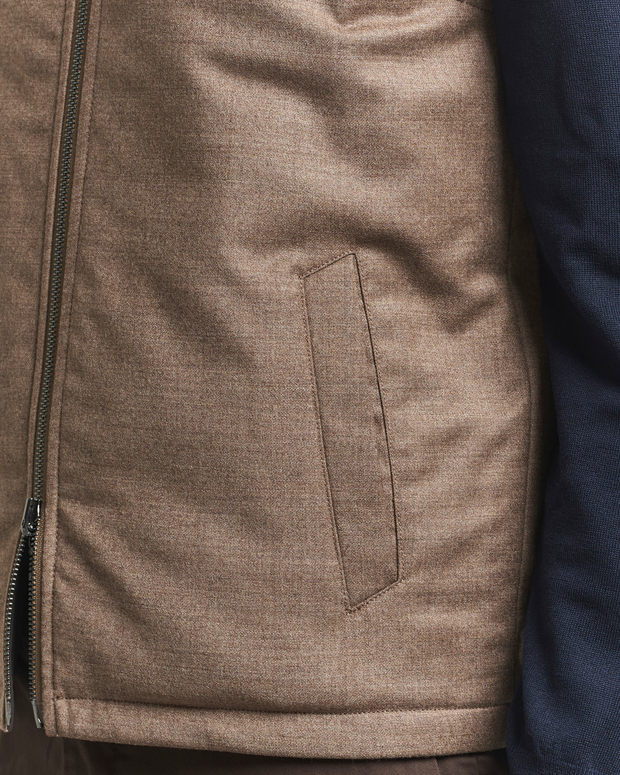 Herr | Jackor | Oscar Jacobson | Nylon/Wool Reversible Vest Brown