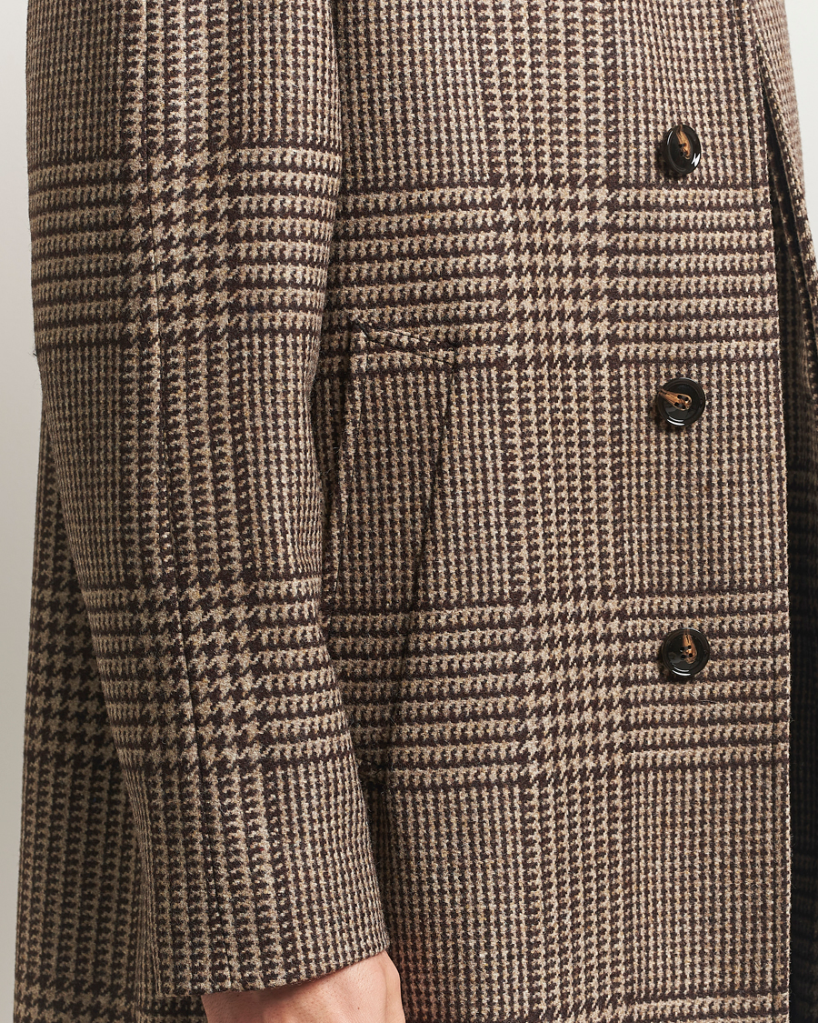 Herr | Jackor | Oscar Jacobson | Raglan Check Wool Coat Brown