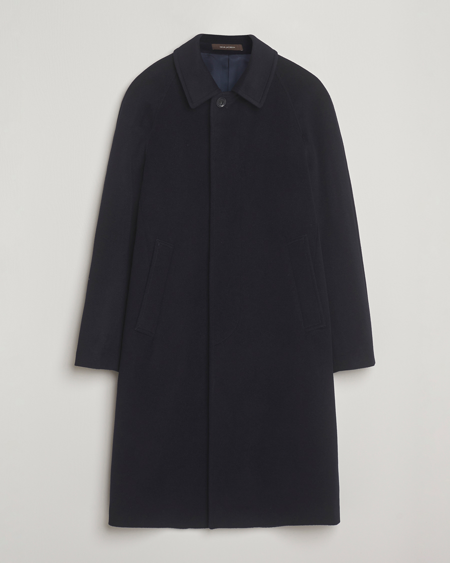 Herr | Jackor | Oscar Jacobson | Raglan Wool Coat Navy