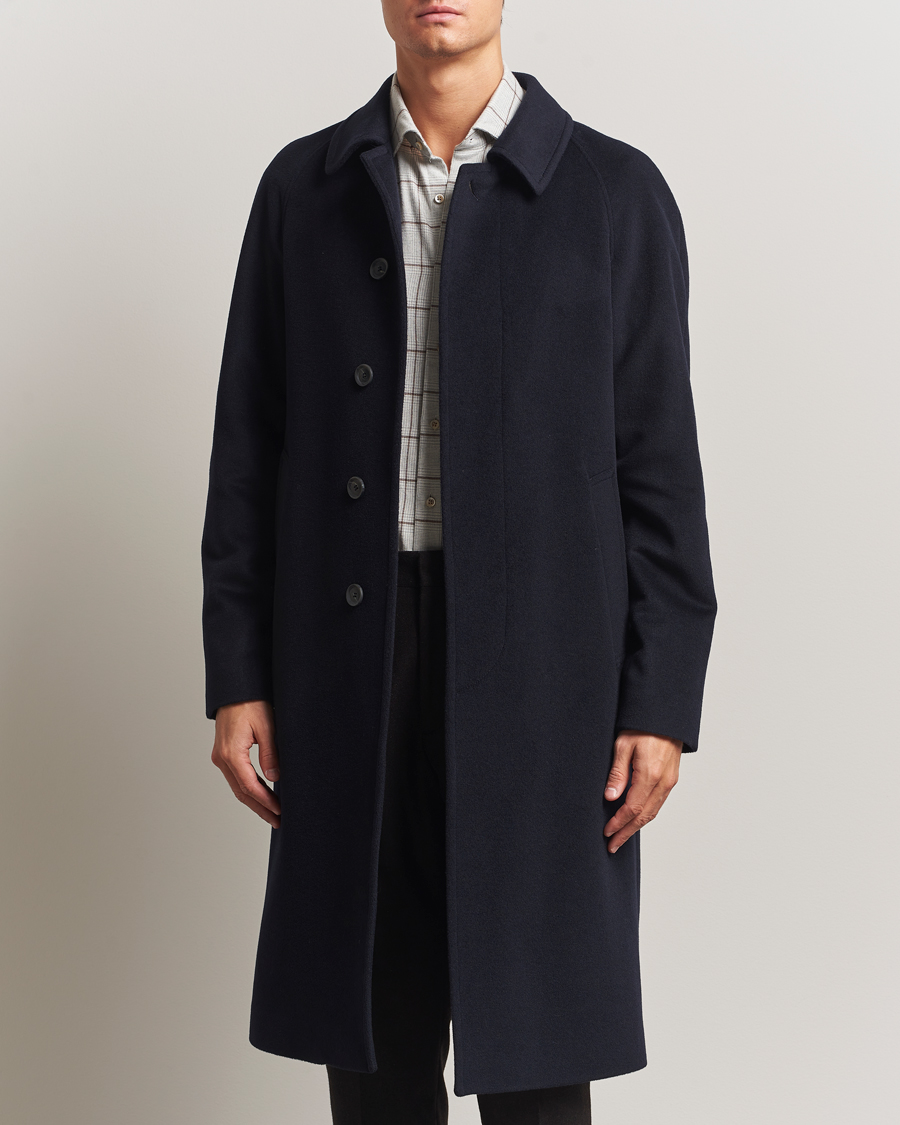 Herr | Jackor | Oscar Jacobson | Raglan Wool Coat Navy