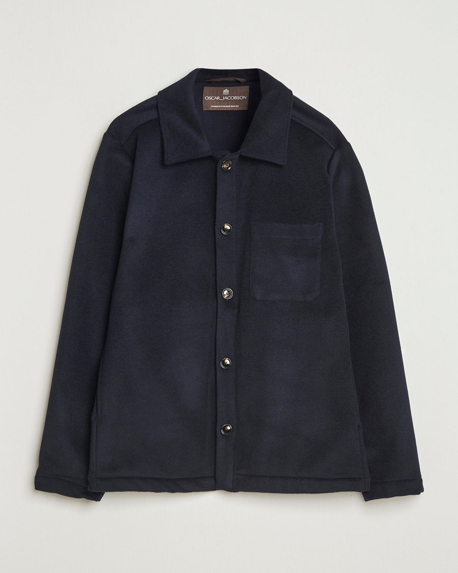 Herr | Jackor | Oscar Jacobson | Maddan Wool/Cashmere Shirt Jacket Navy