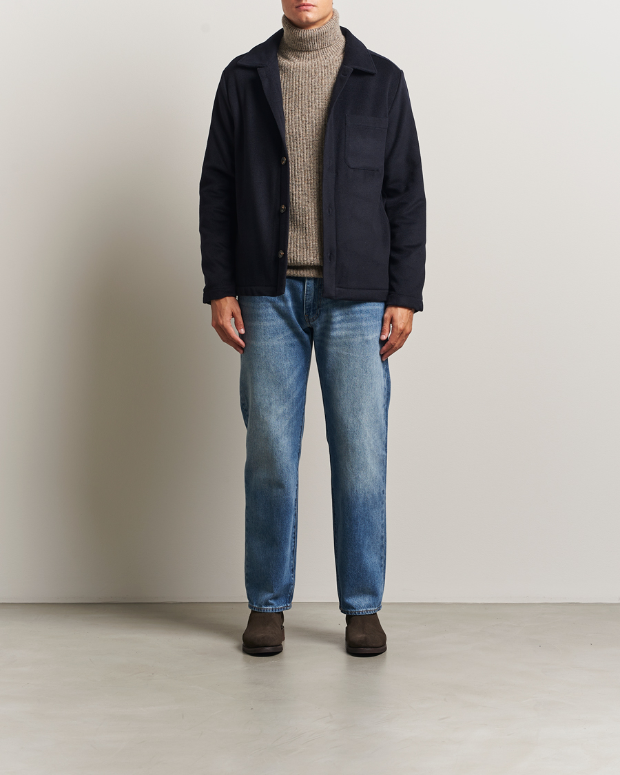 Herr | Jackor | Oscar Jacobson | Maddan Wool/Cashmere Shirt Jacket Navy