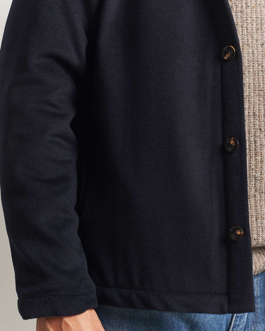 Herr | Jackor | Oscar Jacobson | Maddan Wool/Cashmere Shirt Jacket Navy