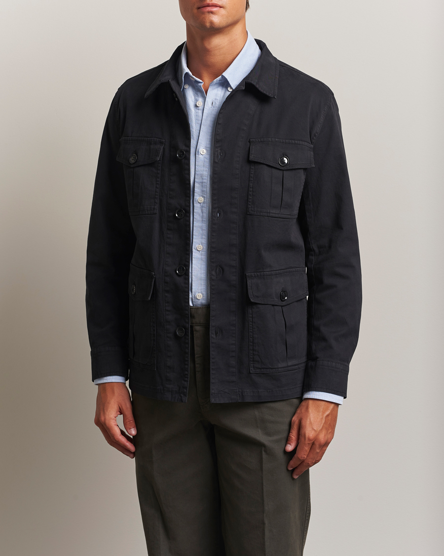 Herr | Skjortor | Oscar Jacobson | Safari Shirt Jacket Black