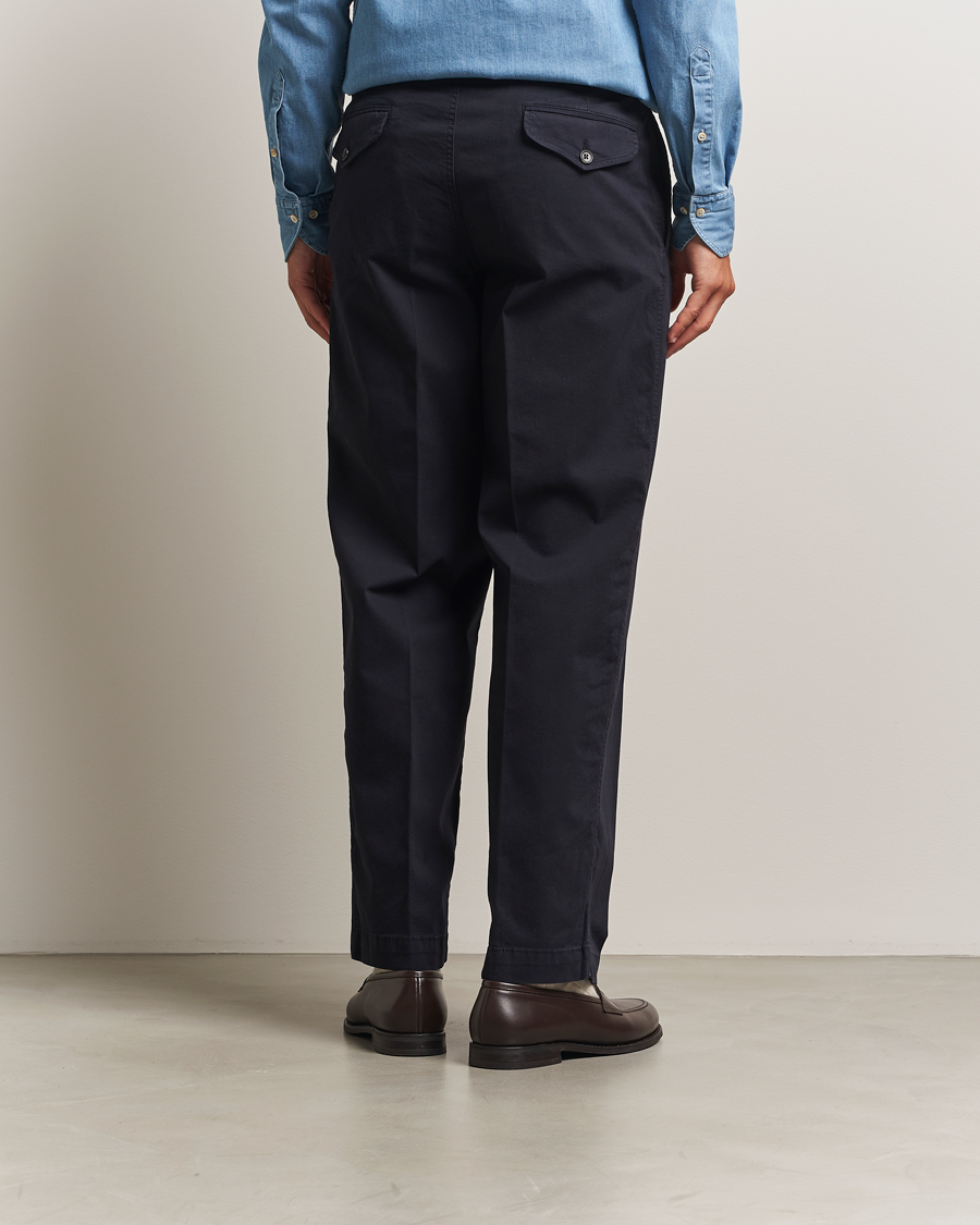 Herr | Byxor | Oscar Jacobson | Tanker Cotton Trousers Navy