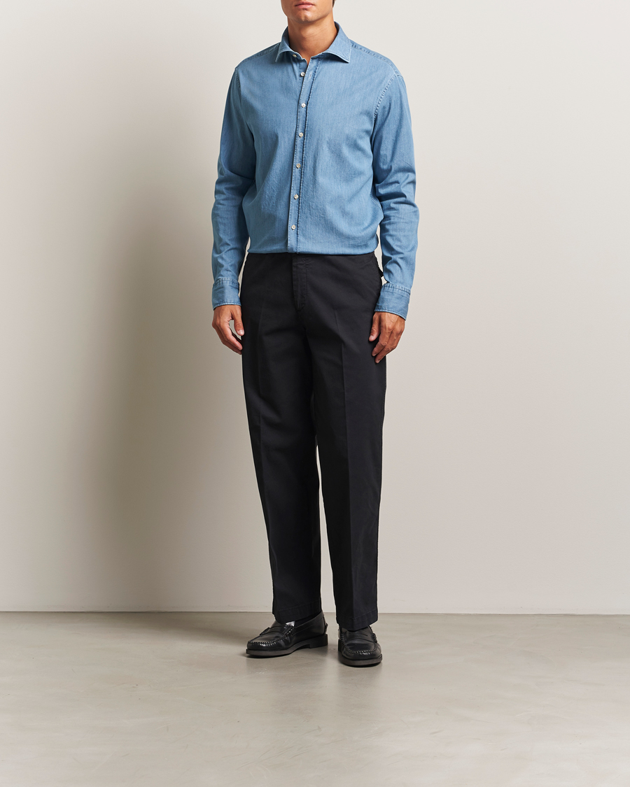 Herr | Byxor | Oscar Jacobson | Tanker Cotton Trousers Black