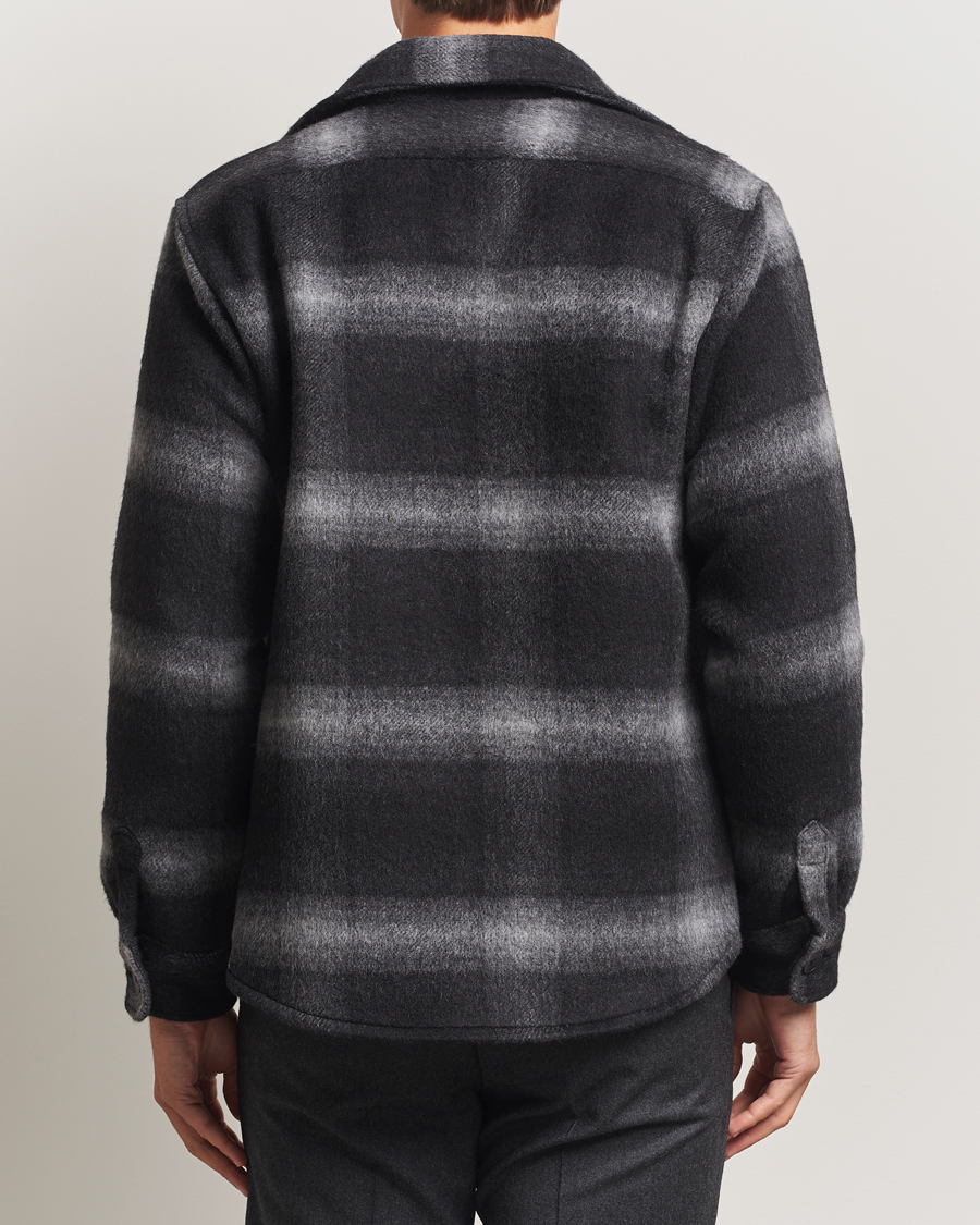 Herr | Jackor | Oscar Jacobson | Maverick Checked Wool Shirt Jacket Grey