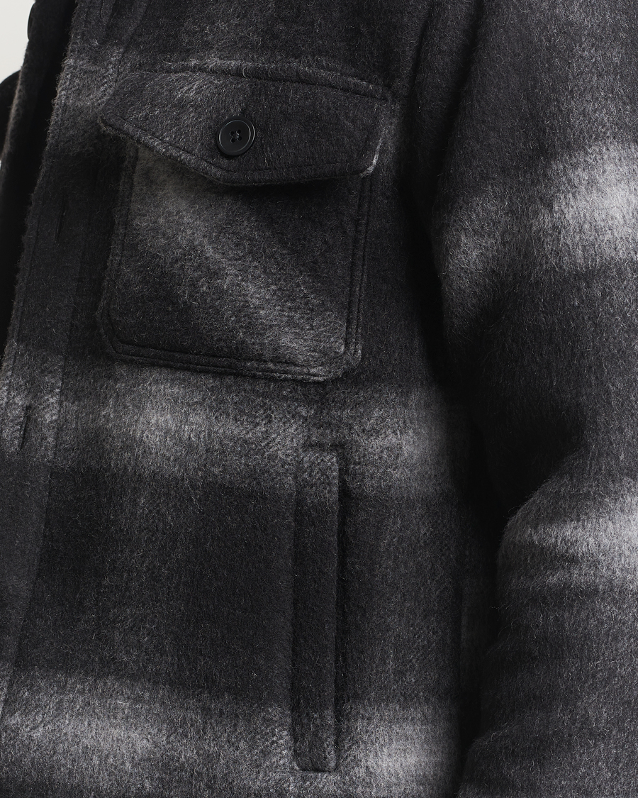 Herr | Jackor | Oscar Jacobson | Maverick Checked Wool Shirt Jacket Grey