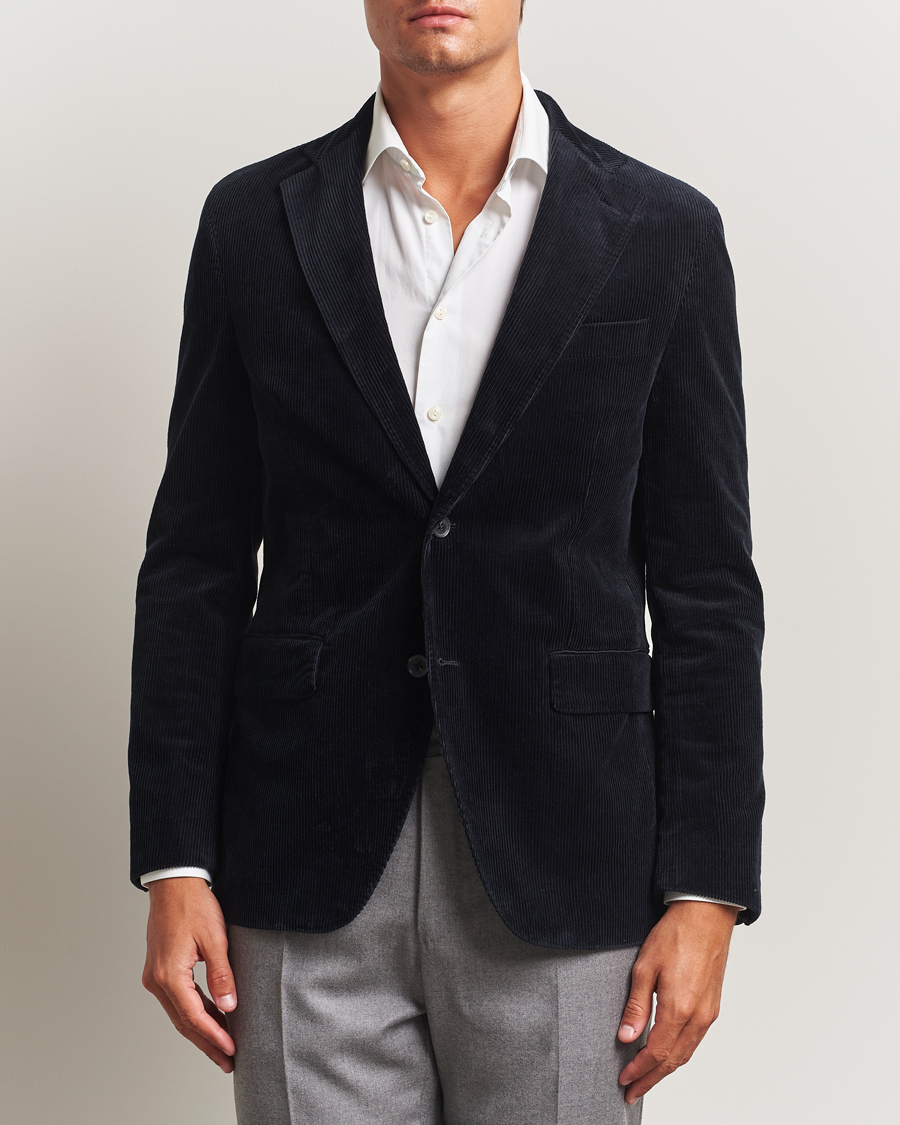 Herr | Kavajer | Oscar Jacobson | Fogerty Patch Pocket Cord Blazer Navy