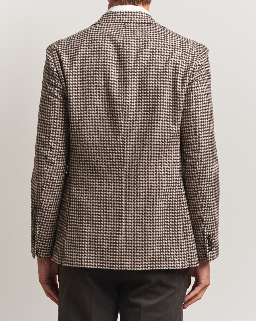 Herr | Kavajer | Oscar Jacobson | Fogerty Houndstooth Wool Blazer Brown