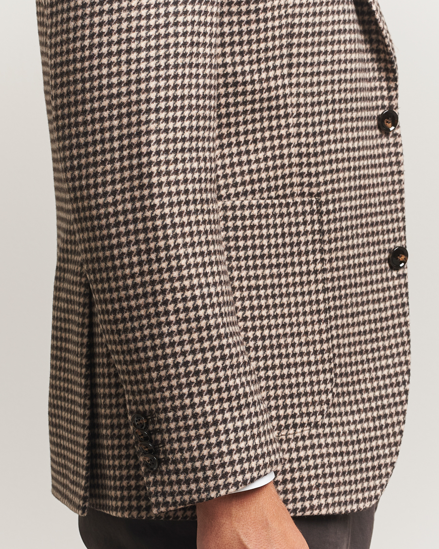 Herr | Kavajer | Oscar Jacobson | Fogerty Houndstooth Wool Blazer Brown