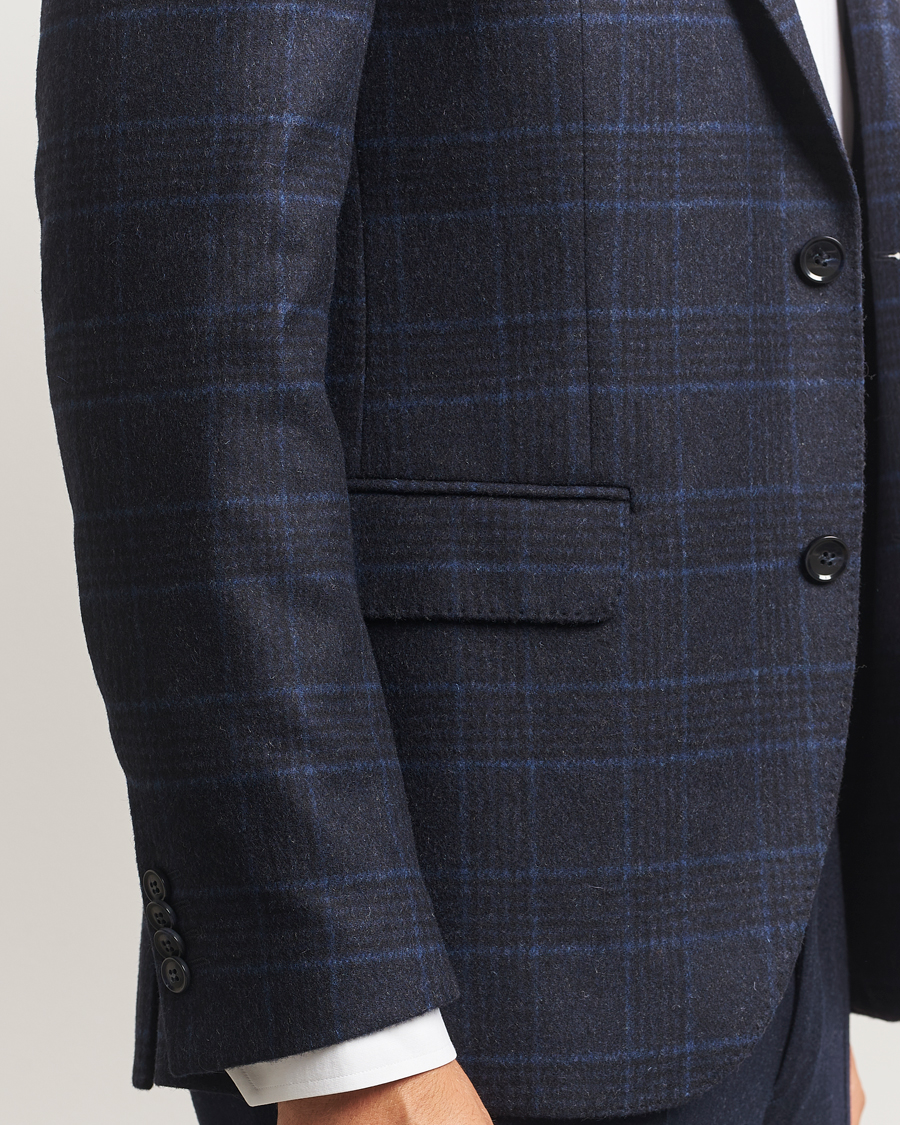 Herr | Kavajer | Oscar Jacobson | Fogerty Checked Wool Blazer Navy