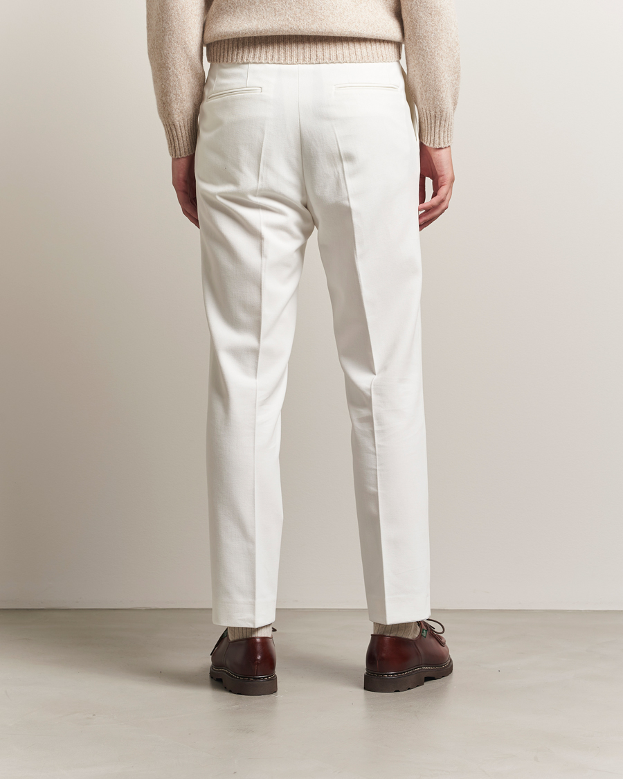 Herr | Byxor | Oscar Jacobson | Delon Brushed Cotton Trousers White