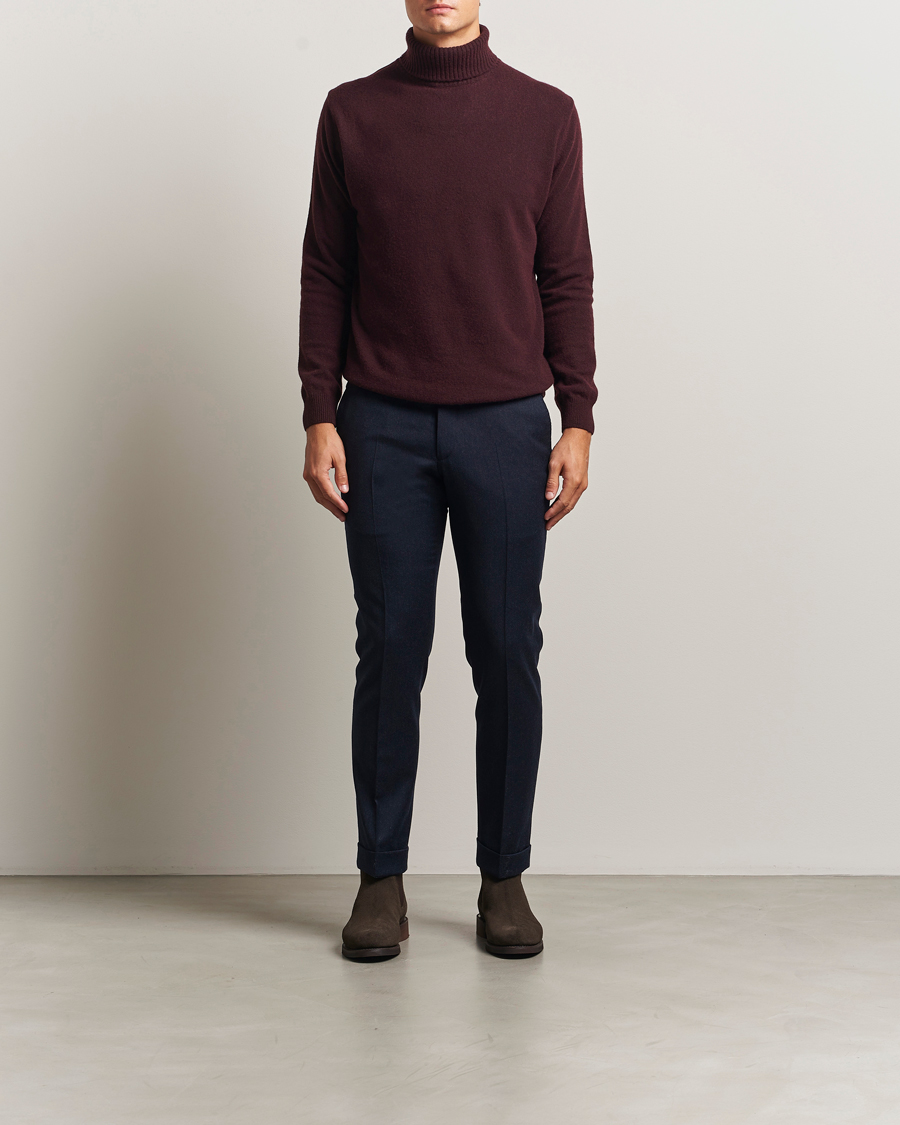 Herr | Tröjor | Oscar Jacobson | Salim Wool/Cashmere Rollneck Burgundy