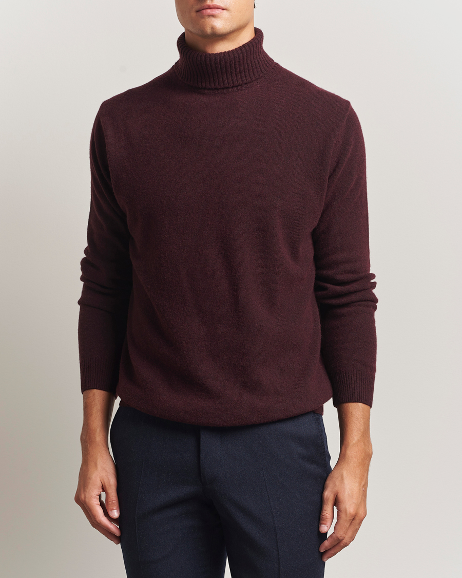 Herr | Tröjor | Oscar Jacobson | Salim Wool/Cashmere Rollneck Burgundy