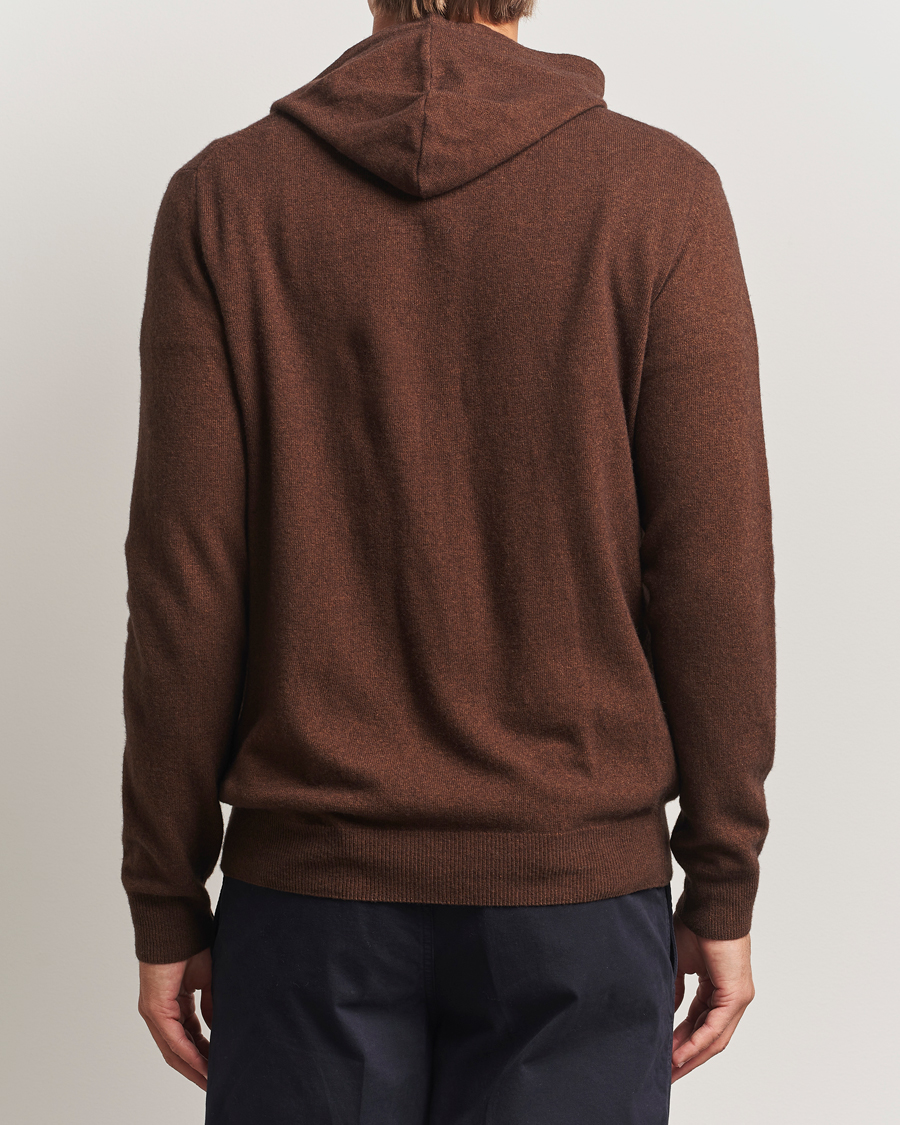 Herr | Tröjor | Oscar Jacobson | Pascal Wool/Cashmere Hoodie Brown