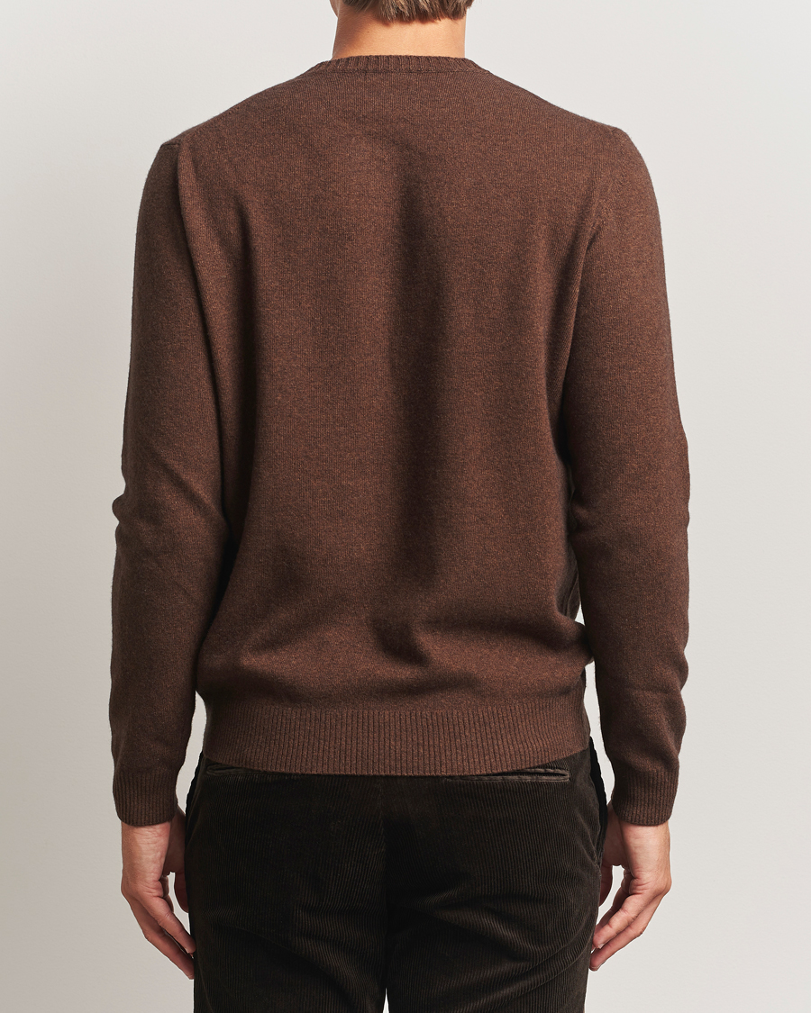 Herr | Tröjor | Oscar Jacobson | Valter Wool/Cashmere Round Neck Golden Brown