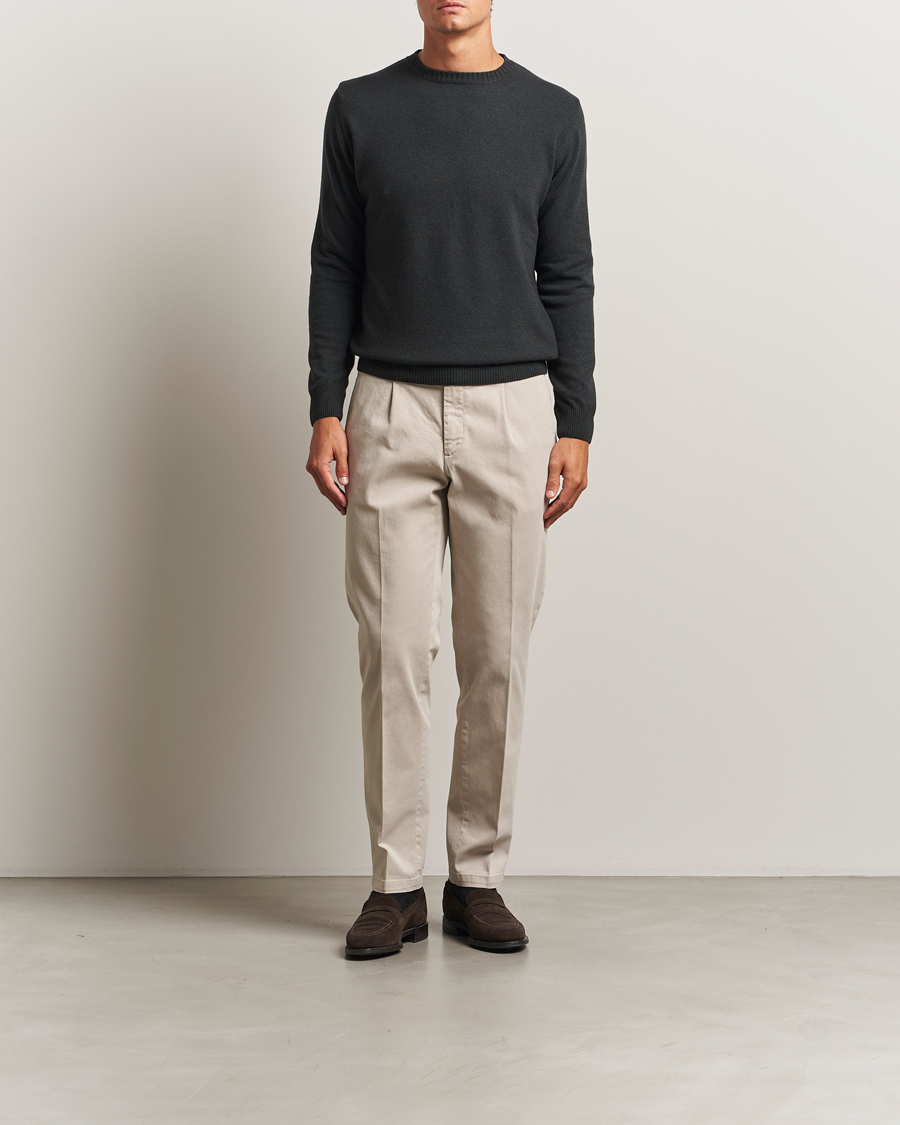 Herr | Tröjor | Oscar Jacobson | Valter Wool/Cashmere Round Neck Green