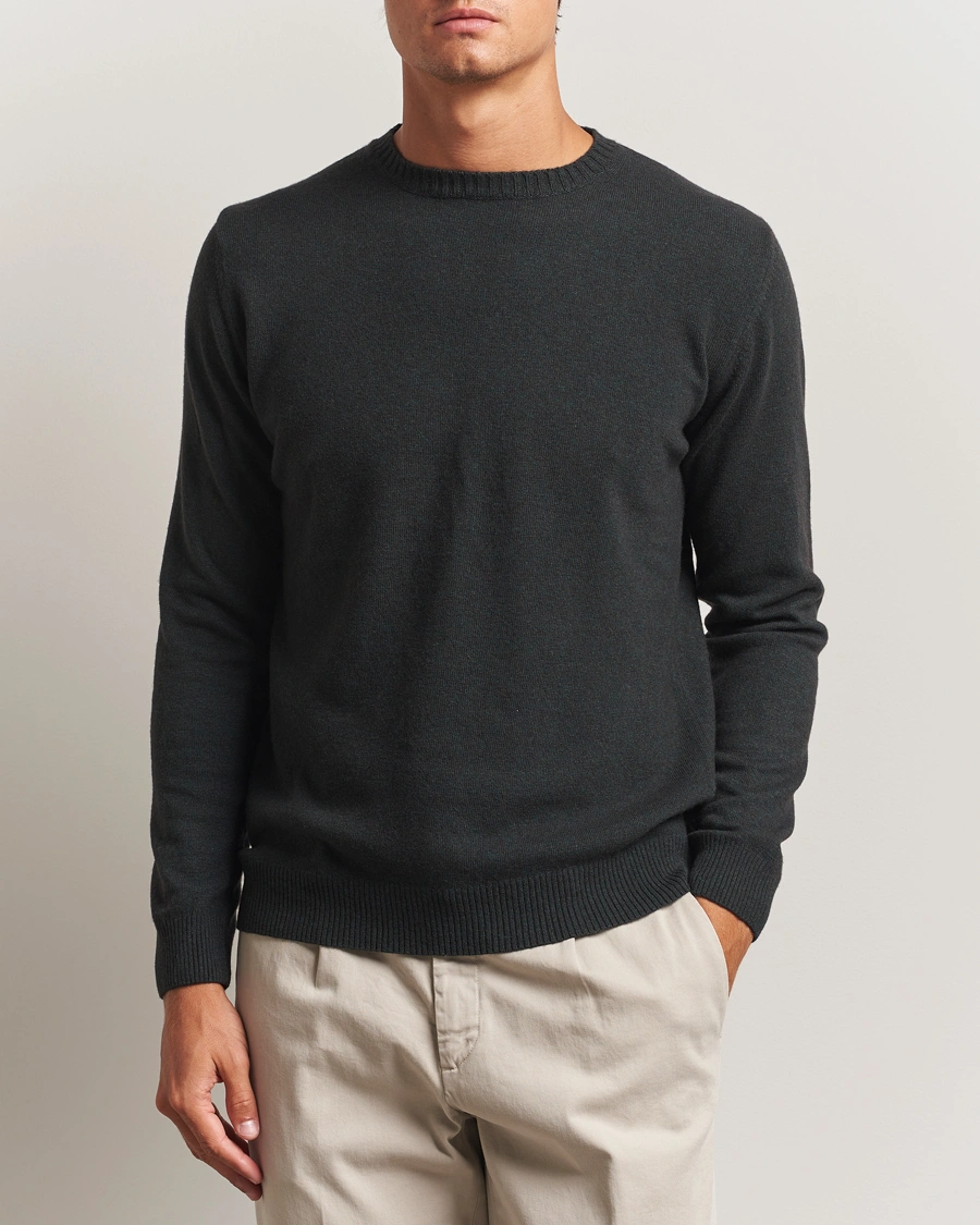 Herr | Tröjor | Oscar Jacobson | Valter Wool/Cashmere Round Neck Green