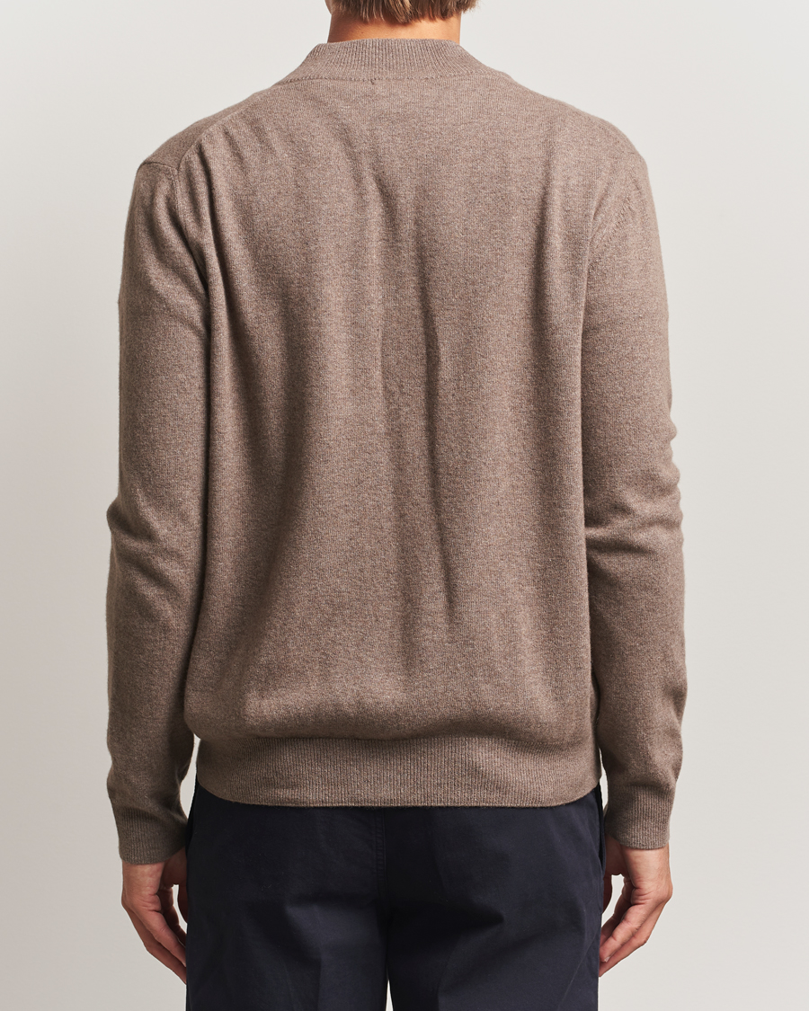 Herr | Tröjor | Oscar Jacobson | Seb Wool/Cashmere Full Zip Light Brown