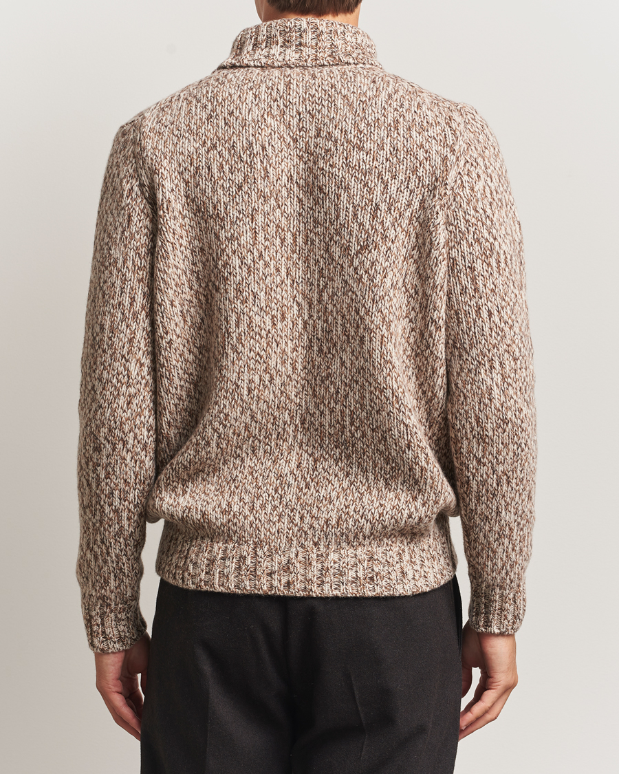 Herr | Tröjor | Oscar Jacobson | Mika Heavy Wool/Cotton Rollneck Beige