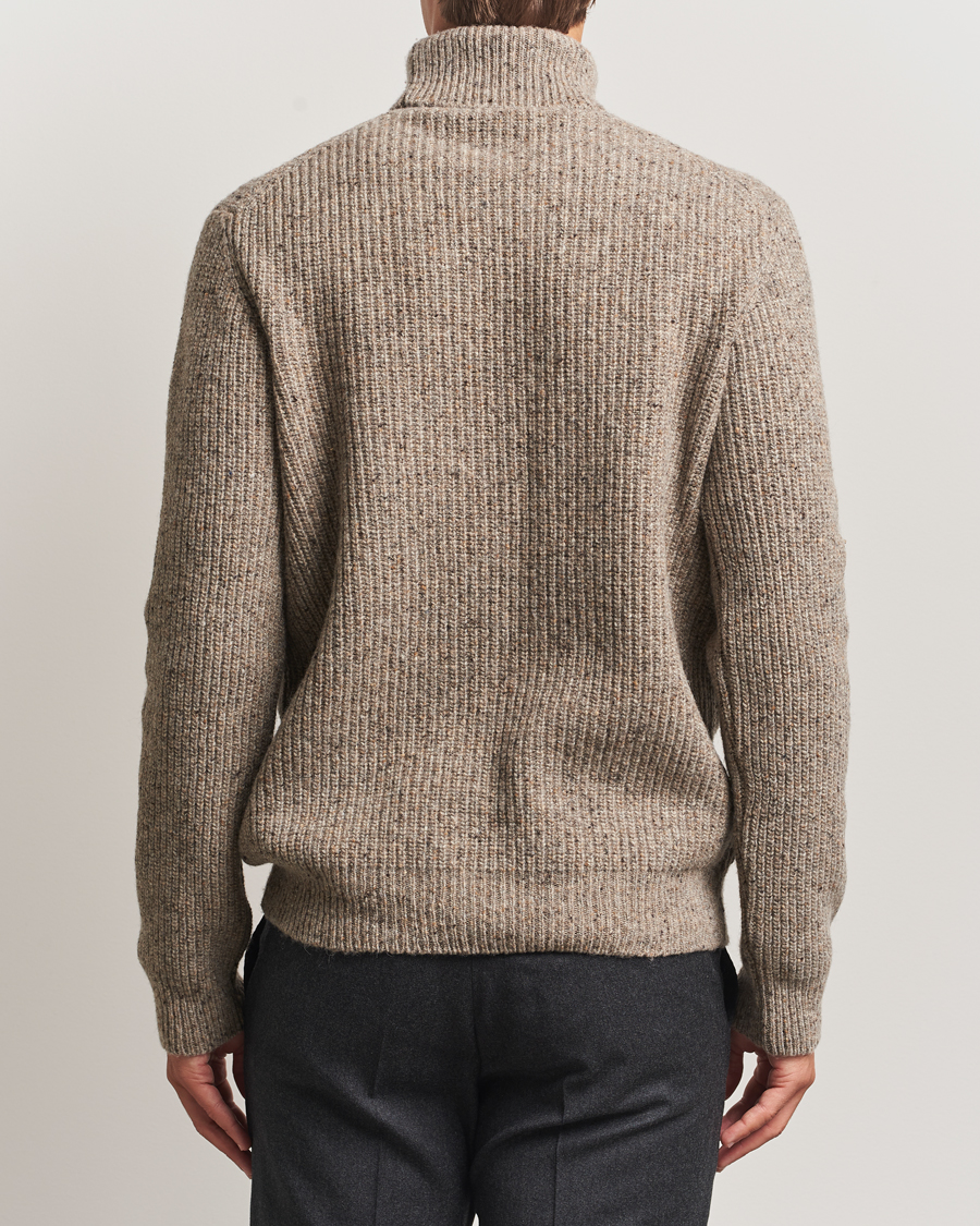 Herr | Tröjor | Oscar Jacobson | Mika Heavy Merino Rollneck Beige